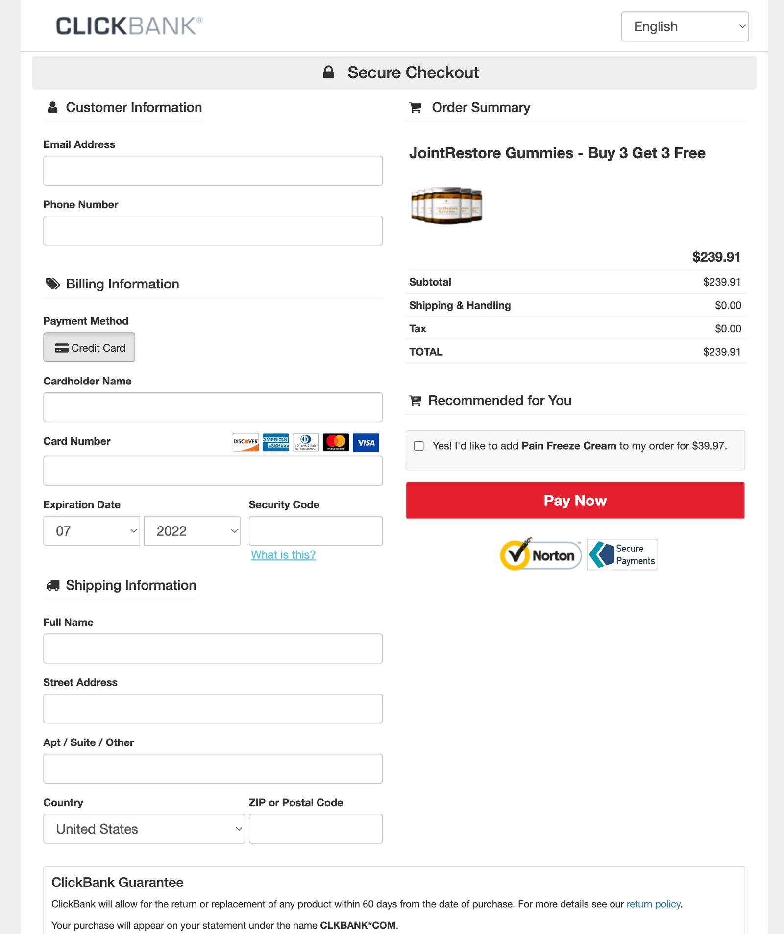 JointRestore Gummies - Order Page